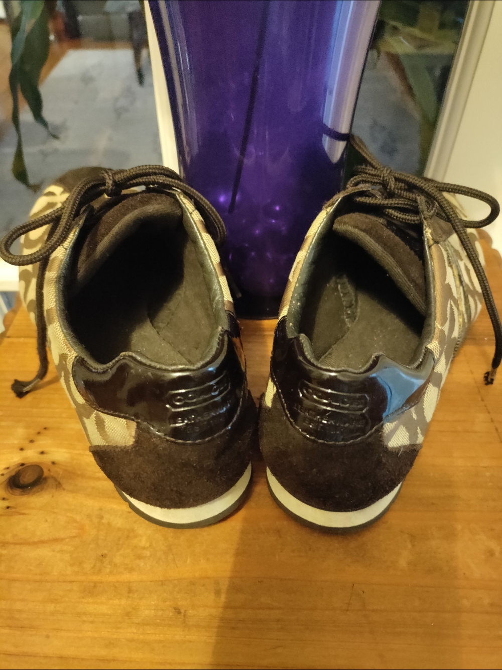 Coach Kathleen Y2K Signature Canvas Sneakers Women's 8.5M Brown Khaki Lace-Up - Picture 4 of 5